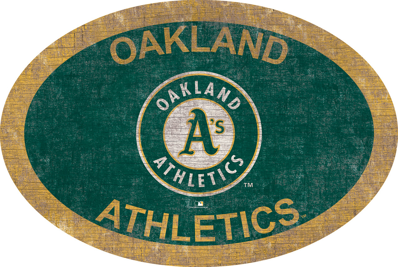 Oakland Athletics 46 Team Color Oval Sign - Sports Unlimited