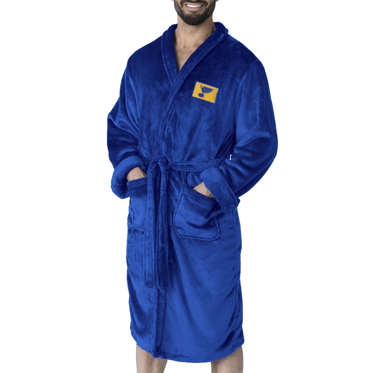 St. Louis Blues Royal Blue Snipe Men's Silk Touch Robe - Sports Unlimited
