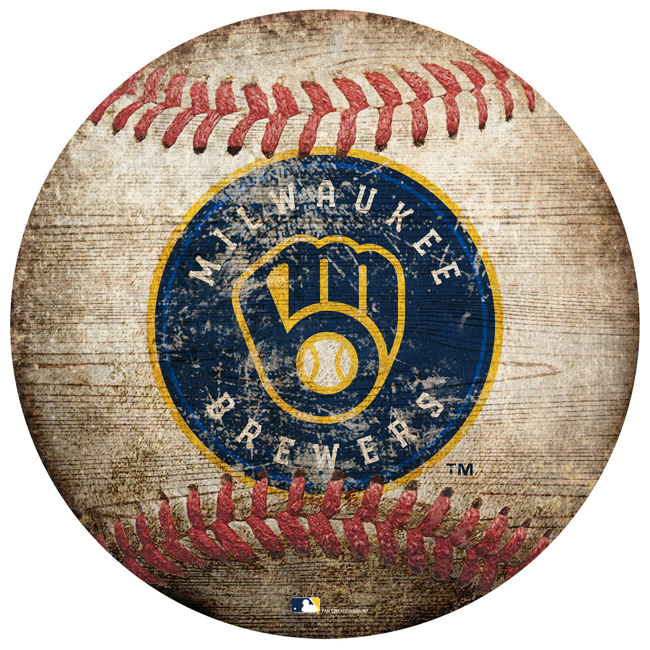 Milwaukee Brewers Official MLB Baseball Retro-Style Logo Poster