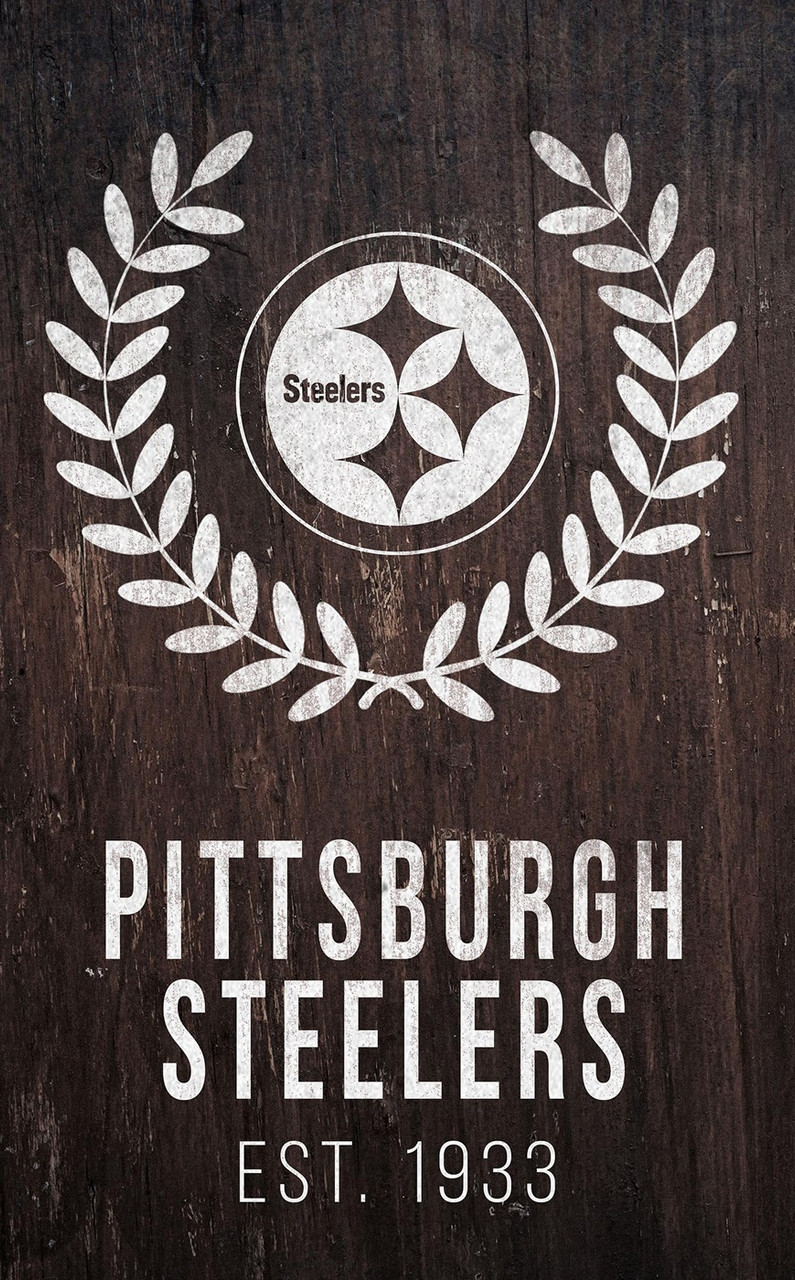 Pittsburgh Steelers 11 pittsburgh-steelers-11-x-19-laurel-wreath-sign-sports-unlimited