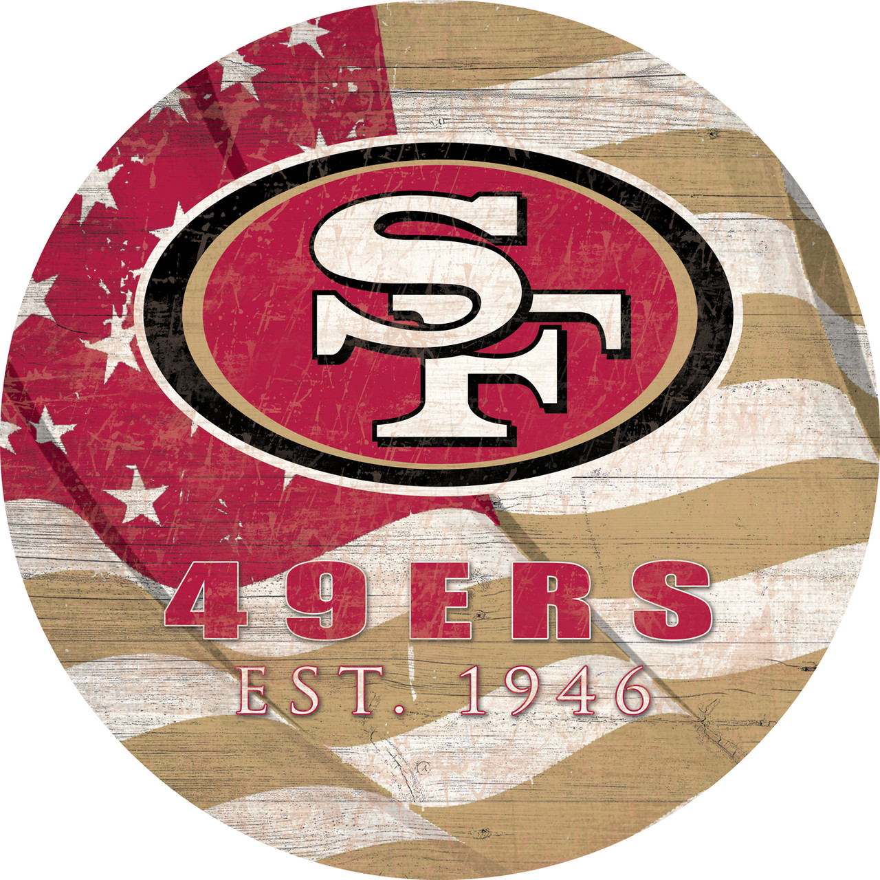 San Francisco 49ers Patch Button Circle Logo Banner Flag - State Street  Products