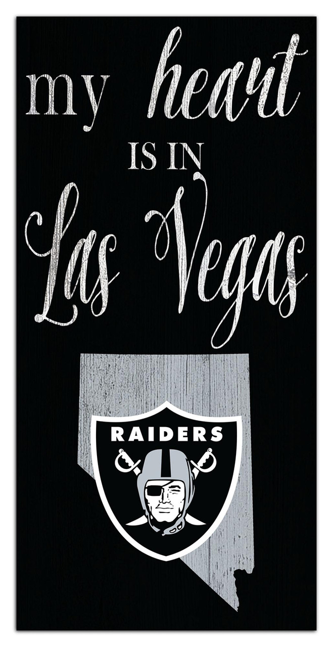 Las Vegas Raiders My Heart State 6 x 12 Sign - Sports Unlimited