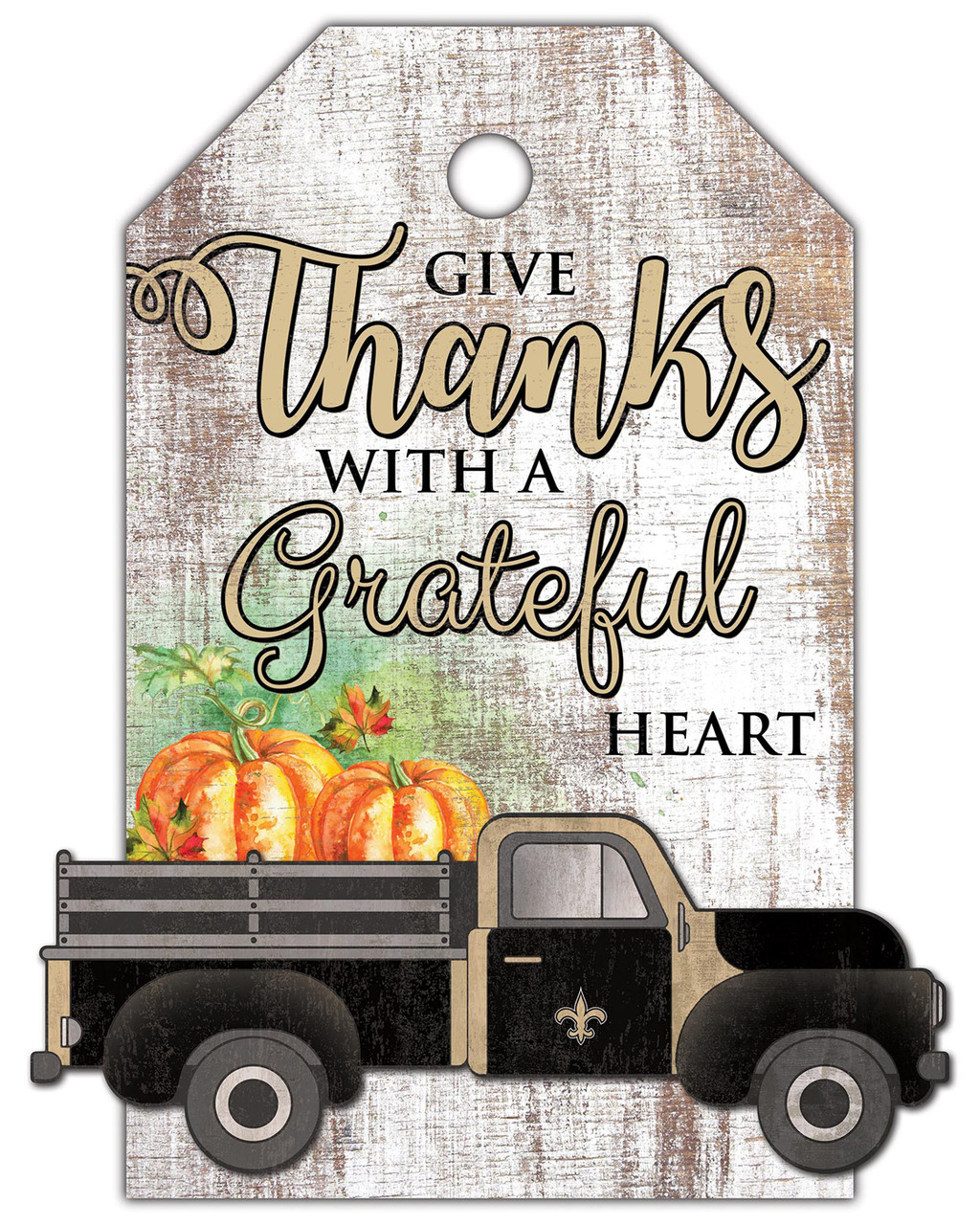New Orleans Saints Gift Tag and Truck 11' x 19' Sign - Sports Unlimited