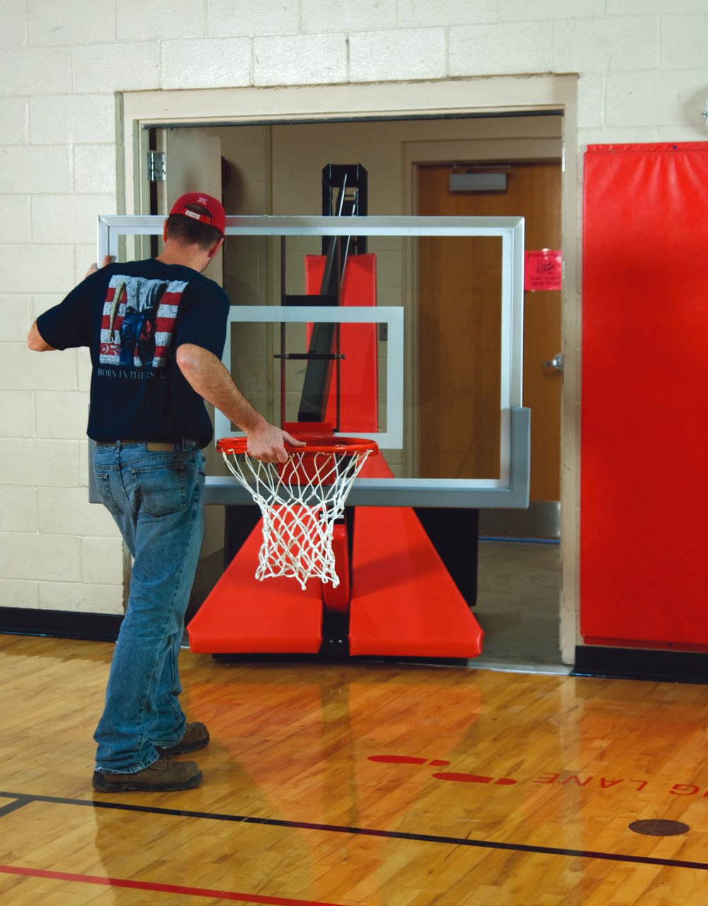 Bison Glass Portable Adjustable Basketball System - Thumbnail 3
