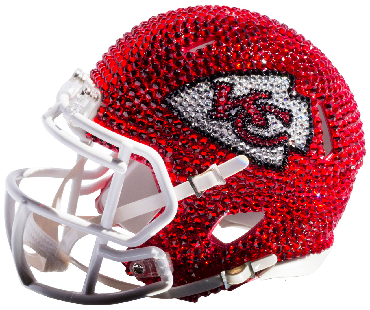 Kansas City Chiefs Mini Swarovski Crystal Football Helmet - Sports Unlimited