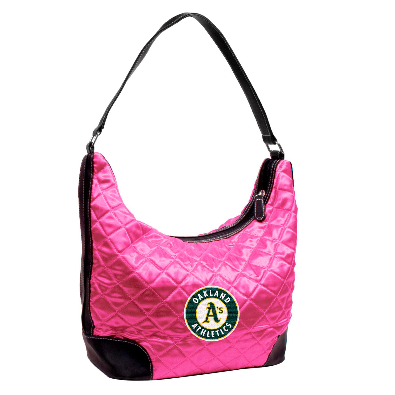 Oakland Athletics Pink MLB Quilted Hobo Handbag - Sports Unlimited
