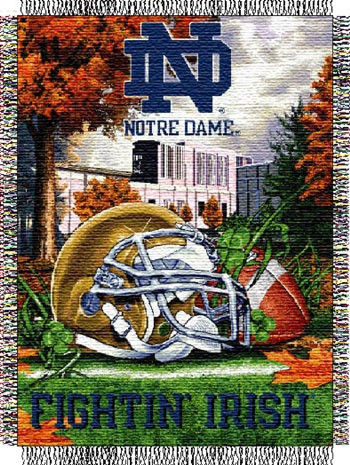Notre Dame Fighting Irish NCAA Woven Tapestry Throw Blanket