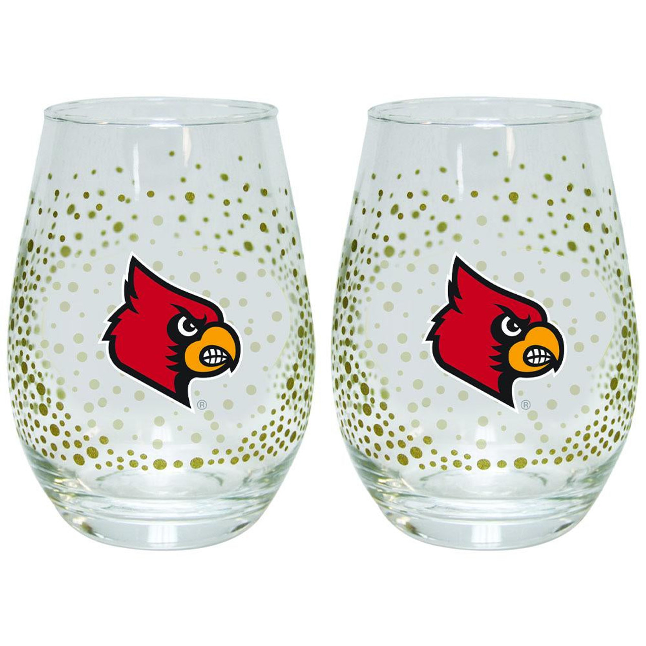 Louisville Cardinals Glitter Stemless Tumbler