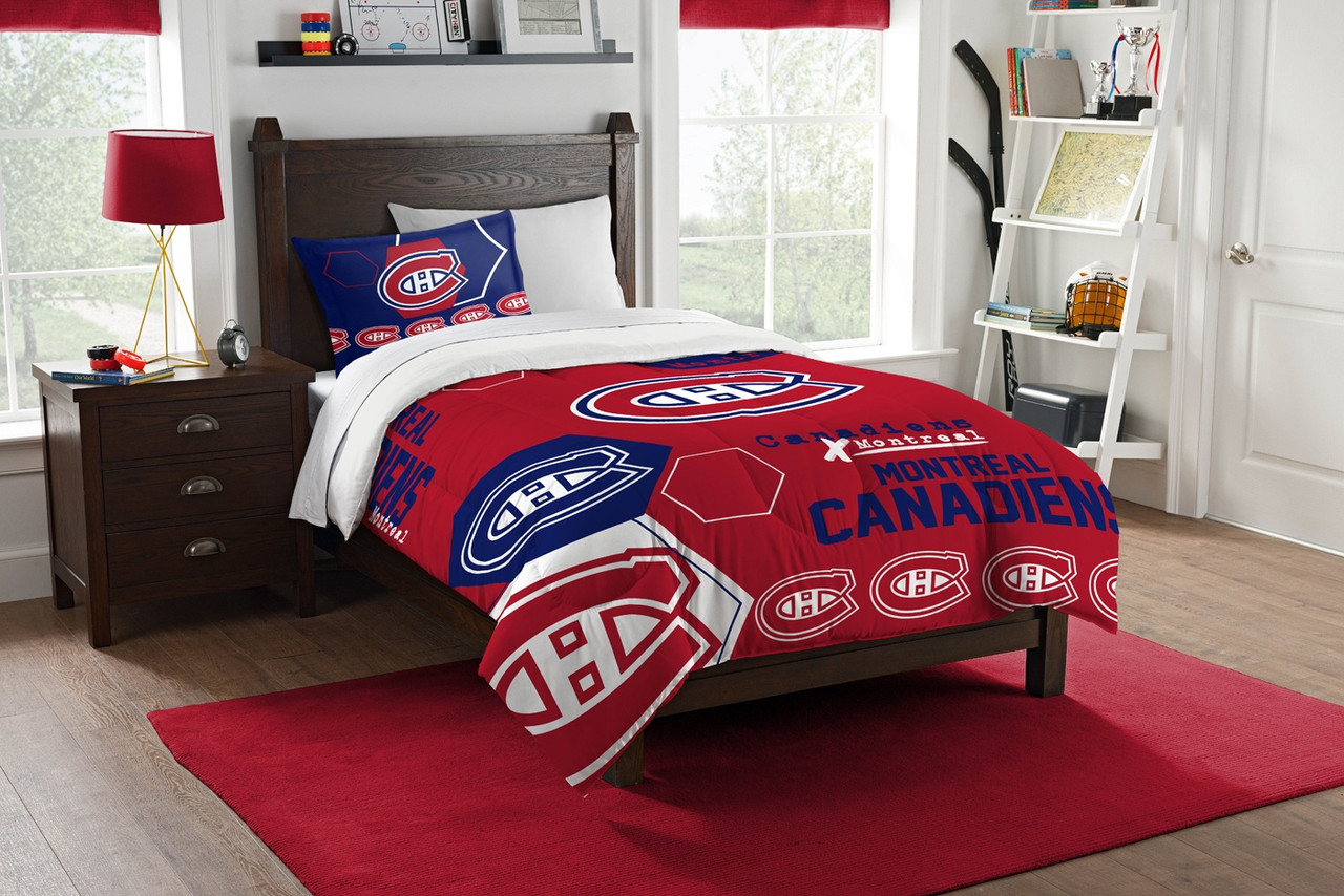 Montreal Canadiens Hexagon Twin Comforter & Sham Set Sports Unlimited