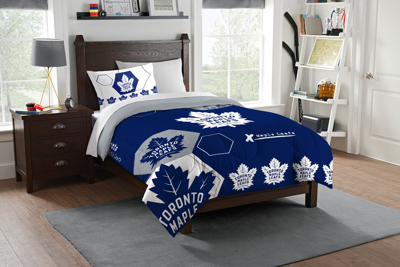 Toronto Maple Leafs Hexagon Twin Comforter & Sham Set - Sports Unlimited