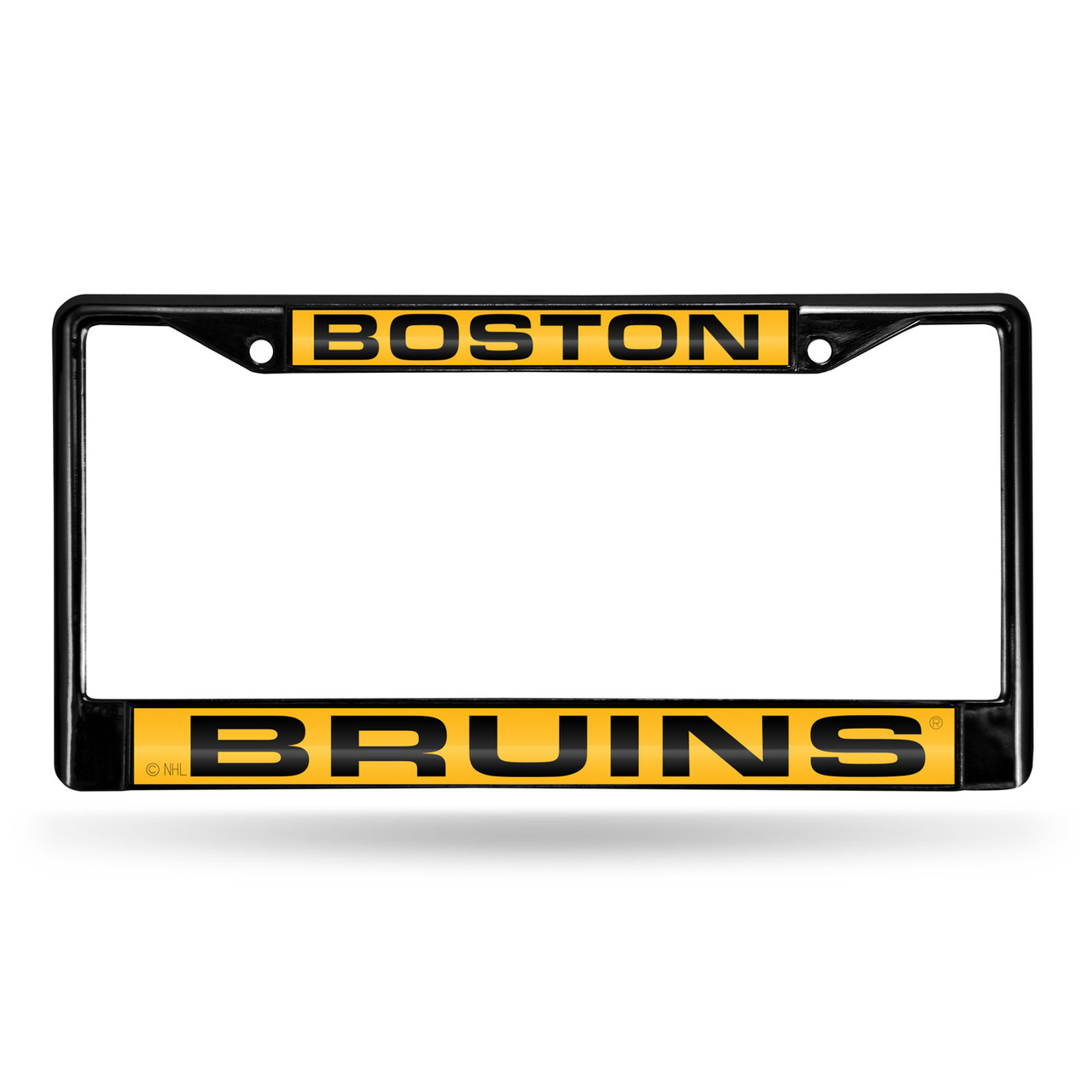 Boston Bruins Laser Black License Plate Frame - Sports Unlimited