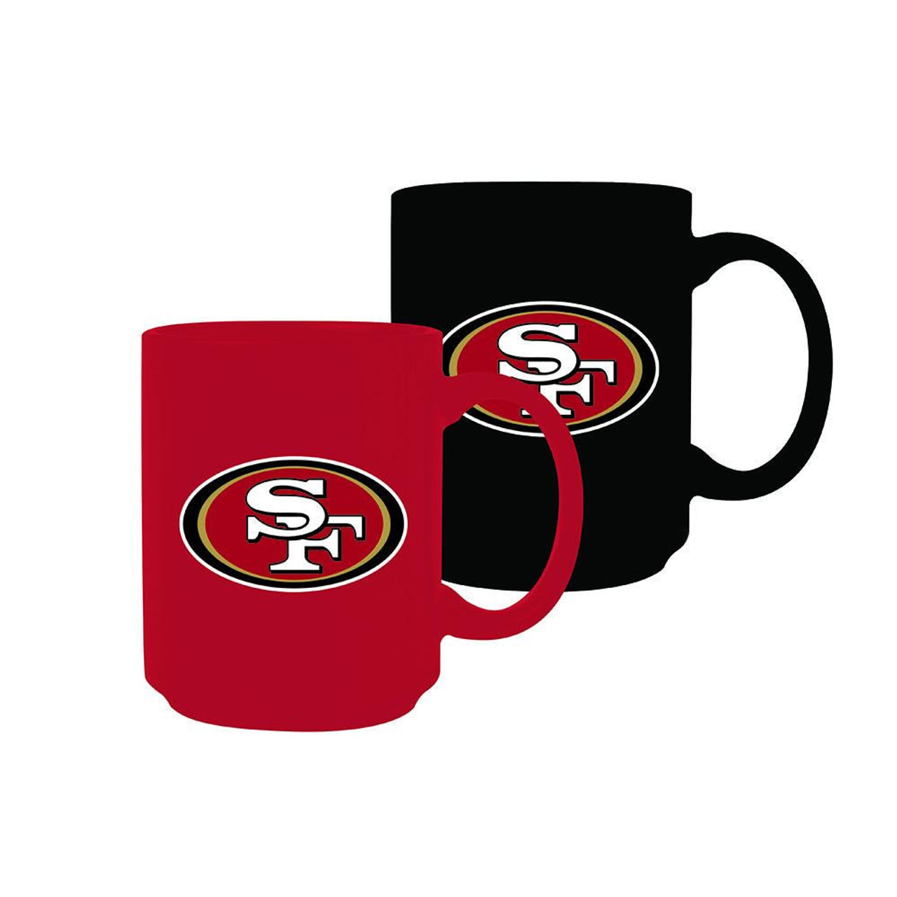 GREAT AMERICAN San Francisco 49ers 15-fl oz Ceramic Black/Red Mug Set of: 2  in the Drinkware department at