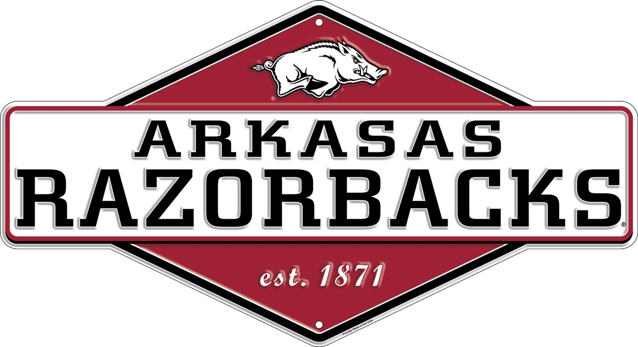 Arkansas Razorbacks Diamond Panel Metal Sign - Sports Unlimited