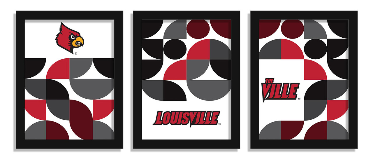 Louisville Cardinals Minimalist Color Pop 3-Piece Framed Print - Sports  Unlimited