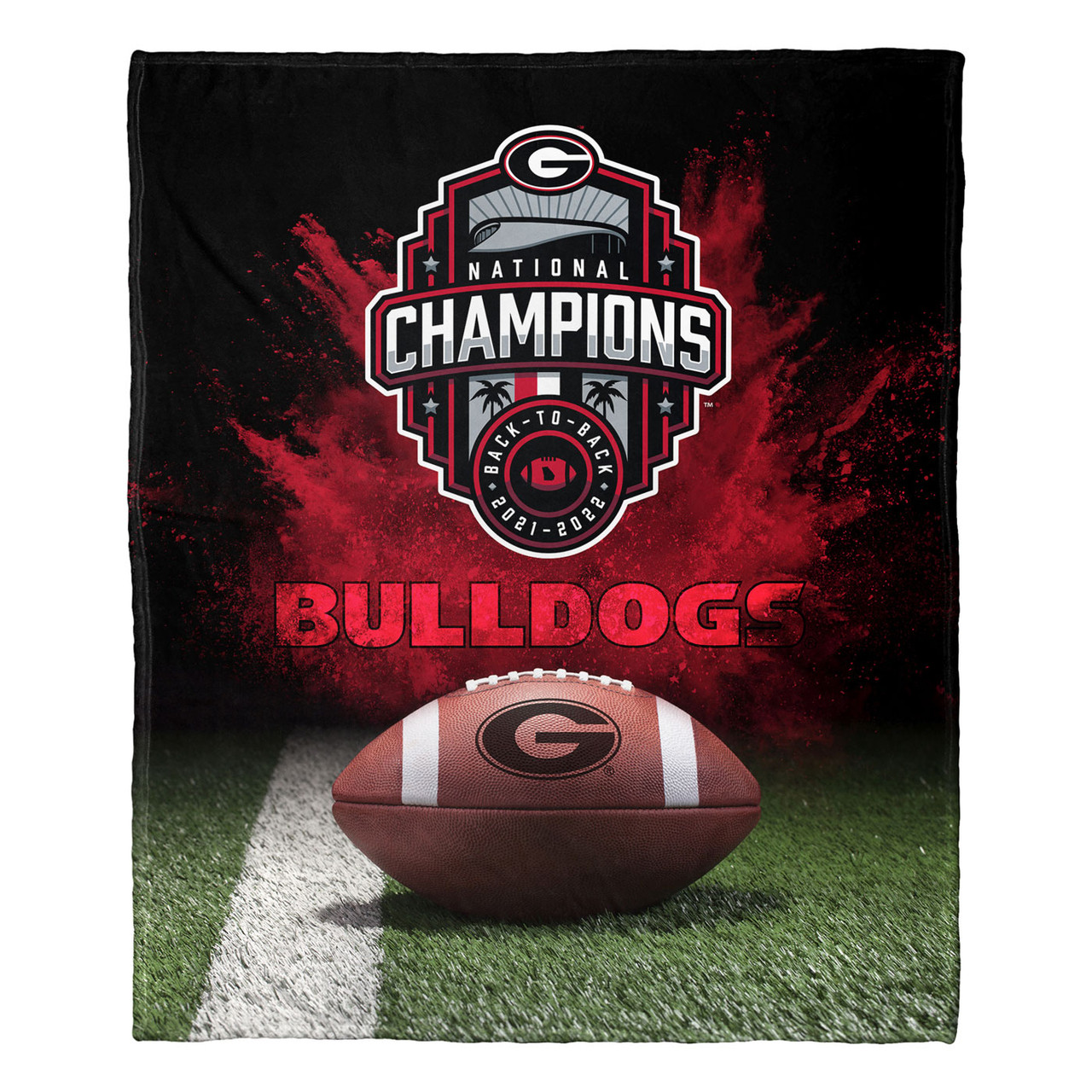 Georgia Bulldogs National Champs Radial Silk Touch Throw Blanket