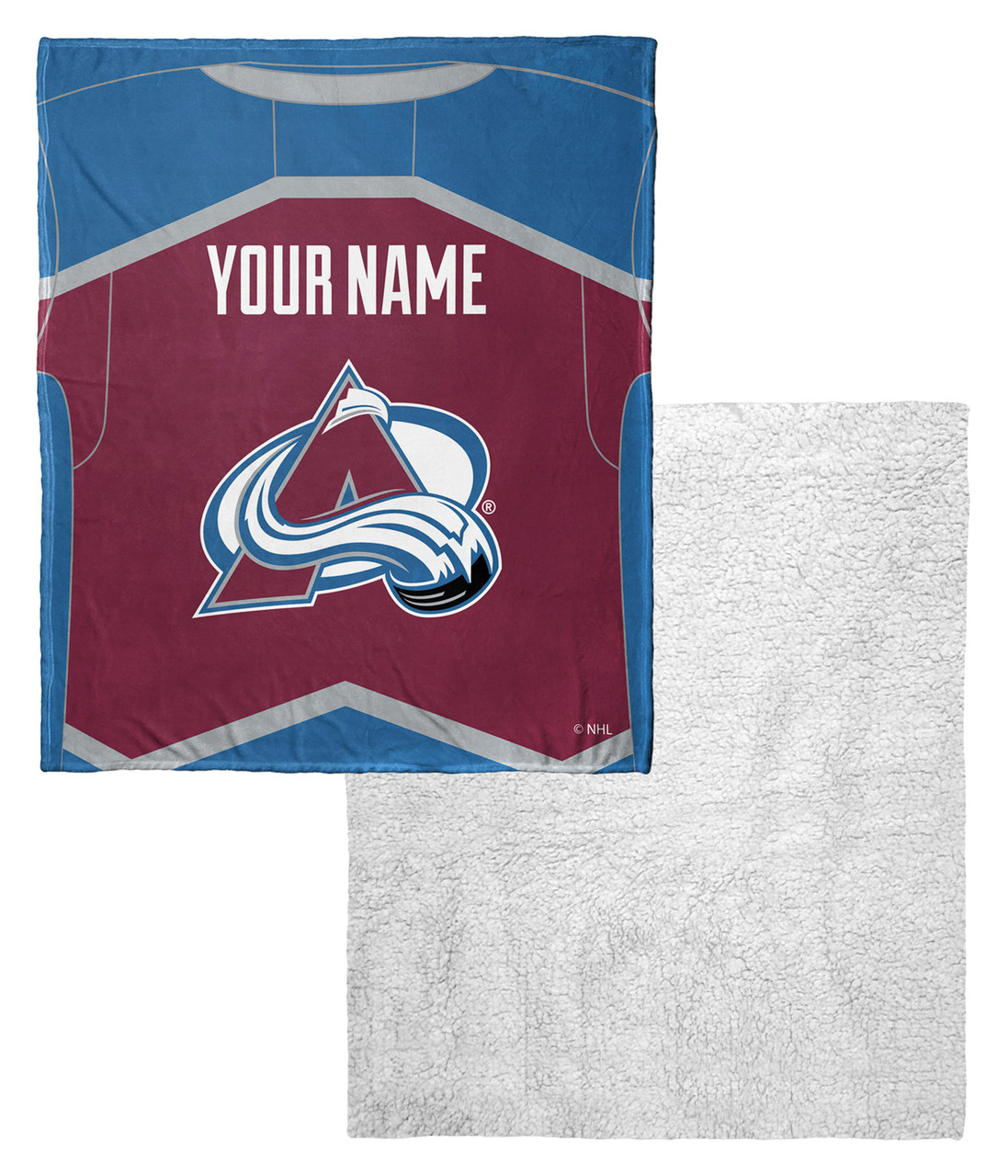 Colorado Avalanche Personalized Jersey Silk Touch Sherpa Throw Blanket -  Sports Unlimited