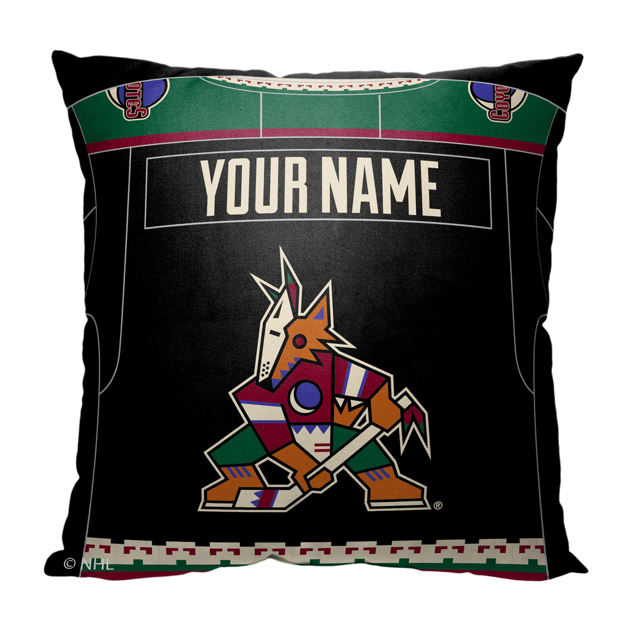 Arizona Coyotes Personalized Jersey Throw Pillow - Sports Unlimited