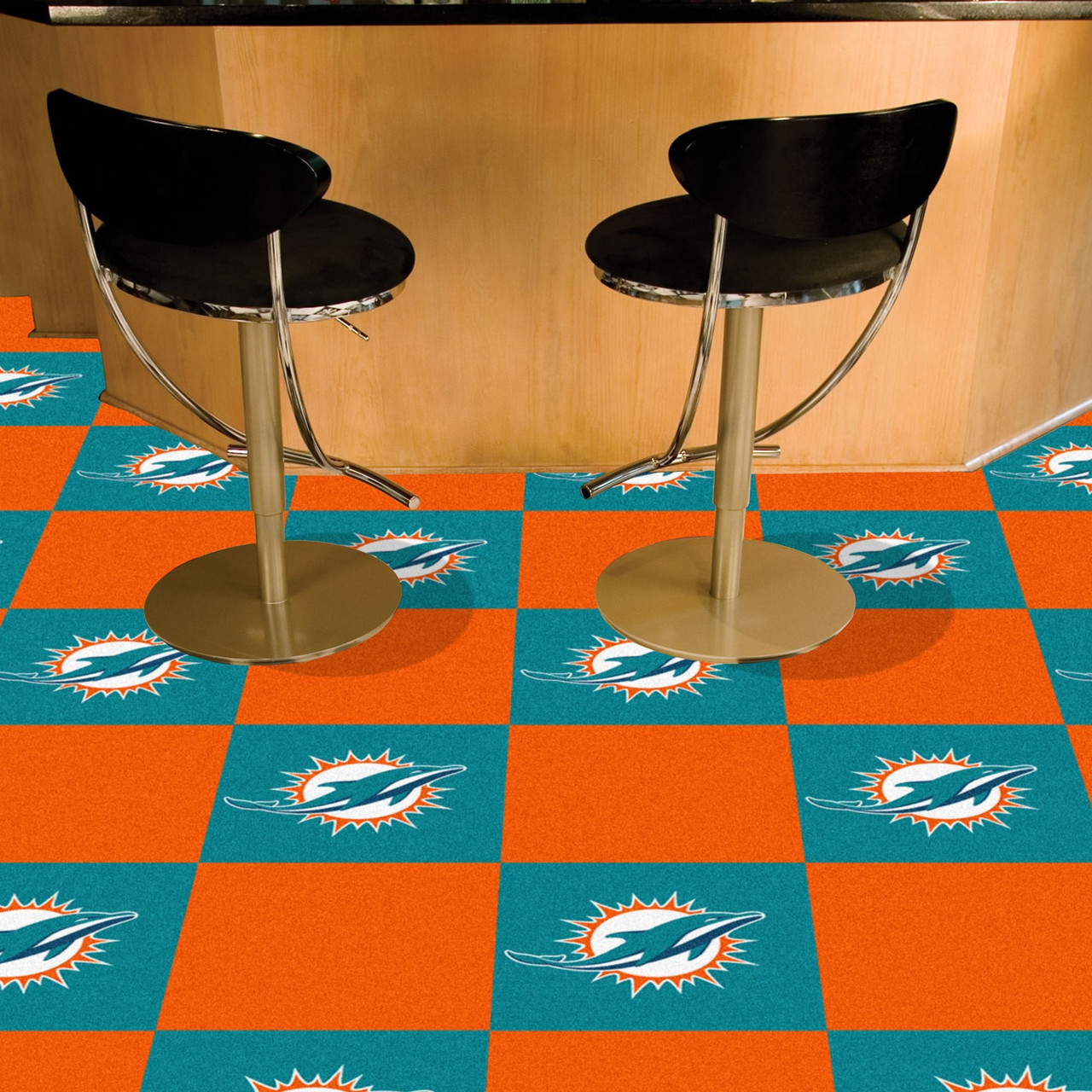 Miami Dolphins Team Carpet Tiles Sports Unlimited