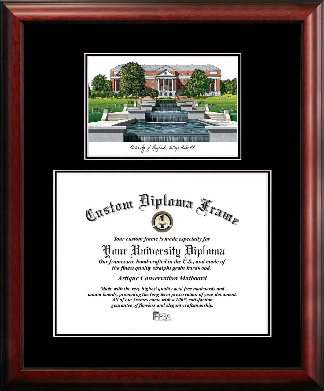 University of Maryland College Park Diplomate Framed Lithograph
