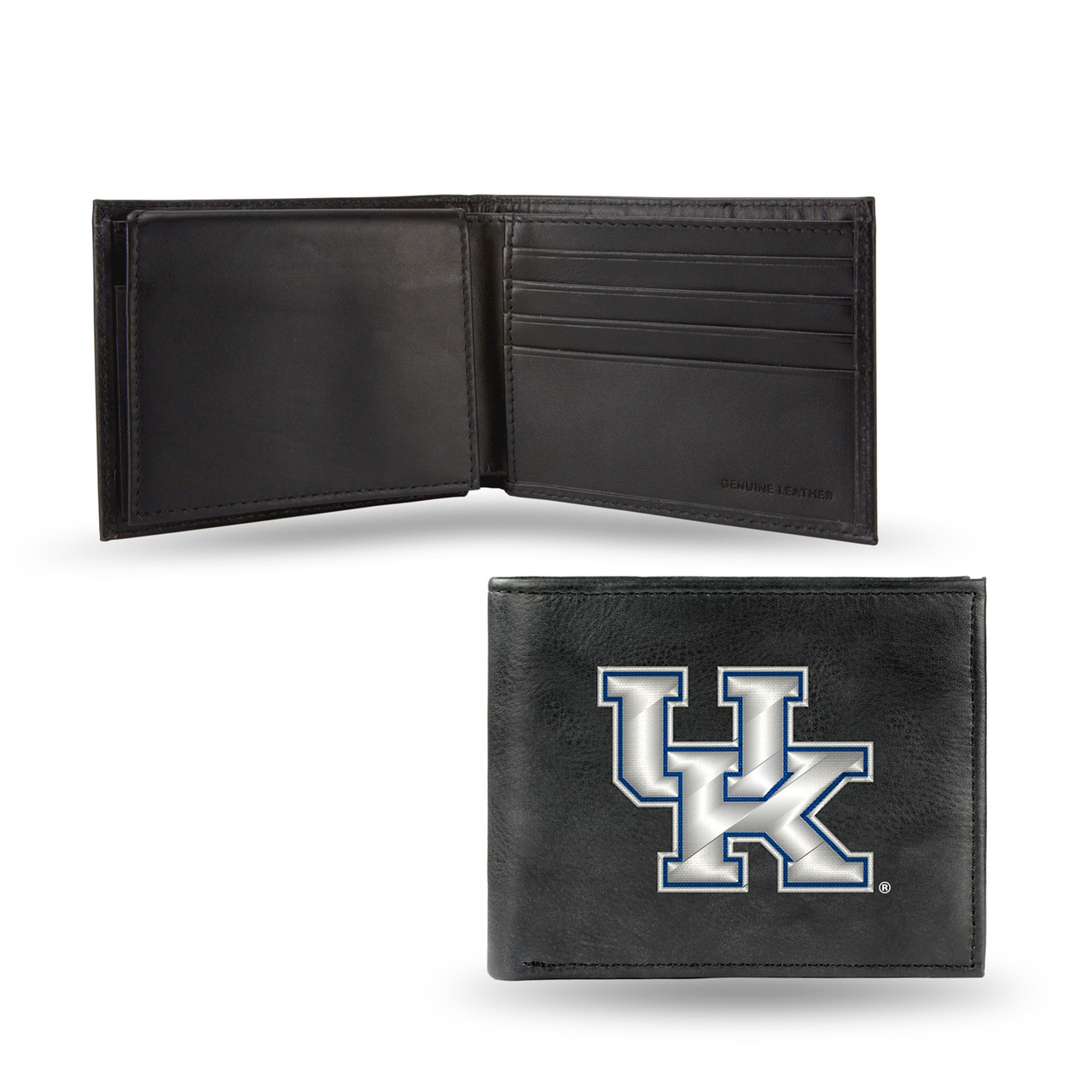Kentucky Wildcats Laser Engraved Black Trifold Wallet