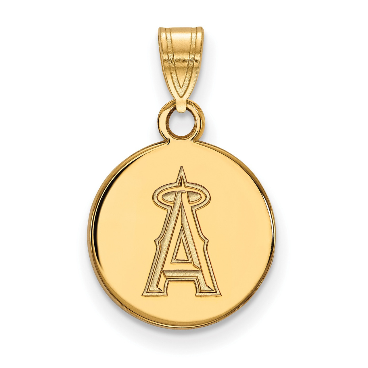 Los Angeles Angels 10k Yellow Gold Small Disc Pendant - Sports Unlimited