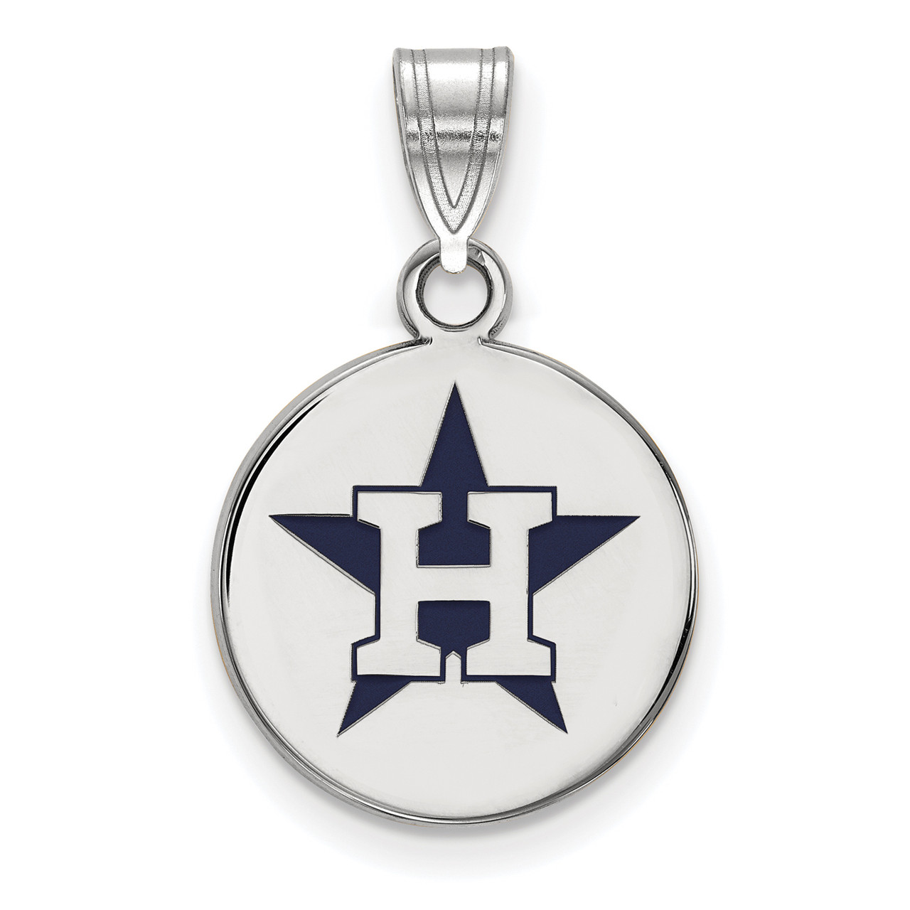 Houston Astros MLB Logo Art Sterling Silver Small Enameled Pendant