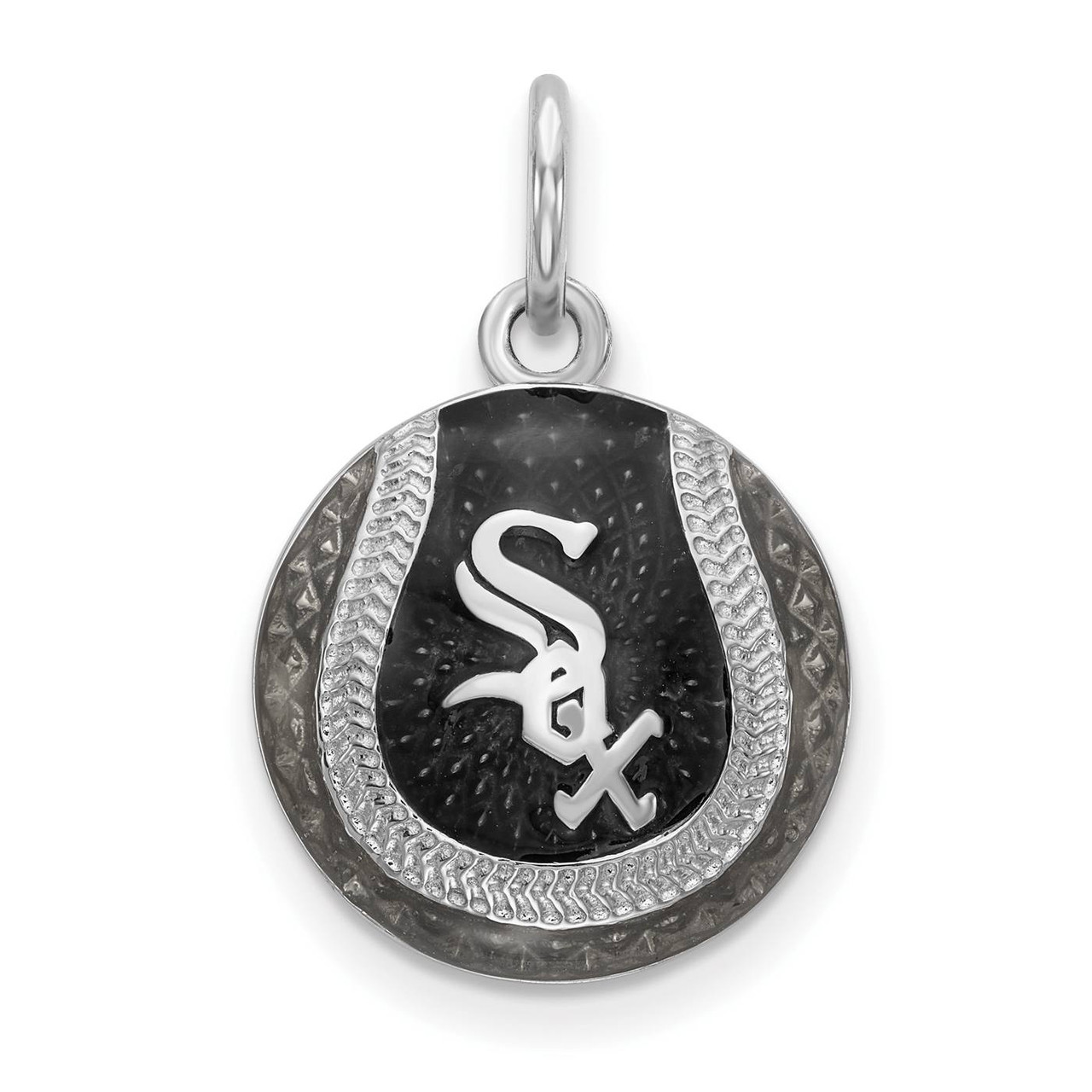 Chicago White Sox MLB Logo Art Sterling Silver Baseball Pendant 