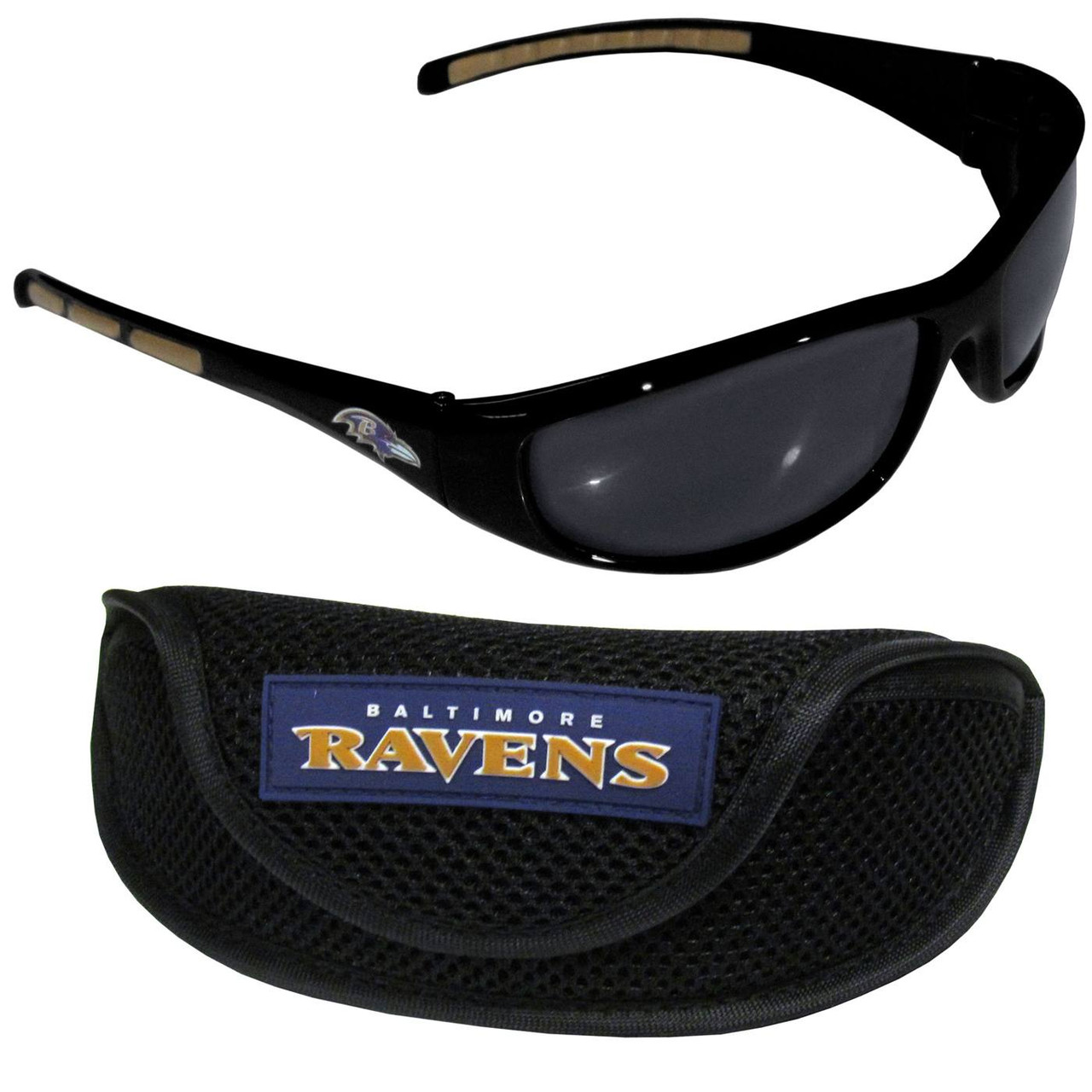 Baltimore Ravens Wrap Sunglasses And Case Set - Sports Unlimited