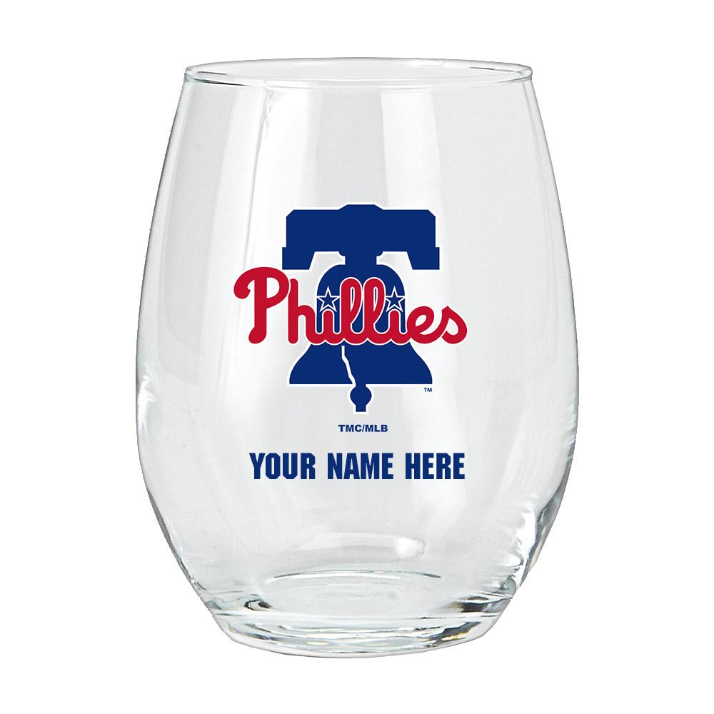 Philadelphia Phillies Personalized 15 oz. Stemless Wine Glass - Sports  Unlimited