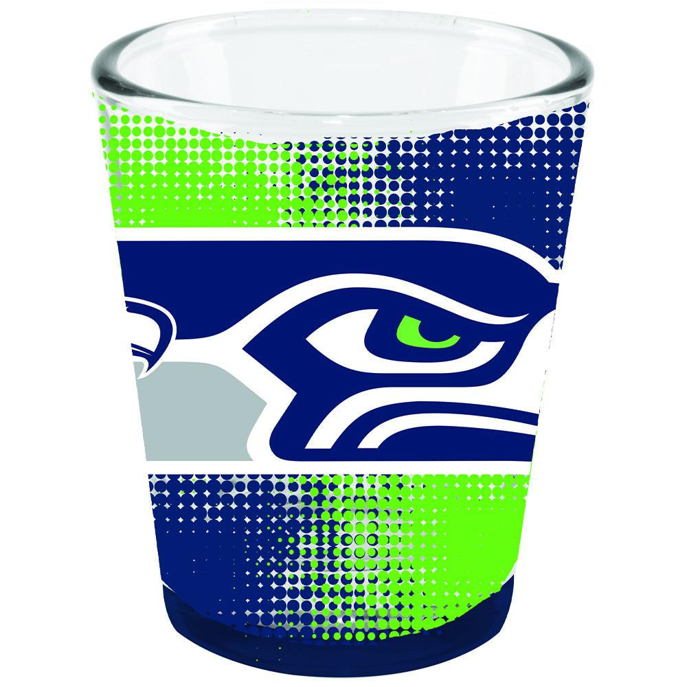 Seattle Seahawks 2 oz. Full Wrap Highlight Bottom Shot Glass - Sports ...