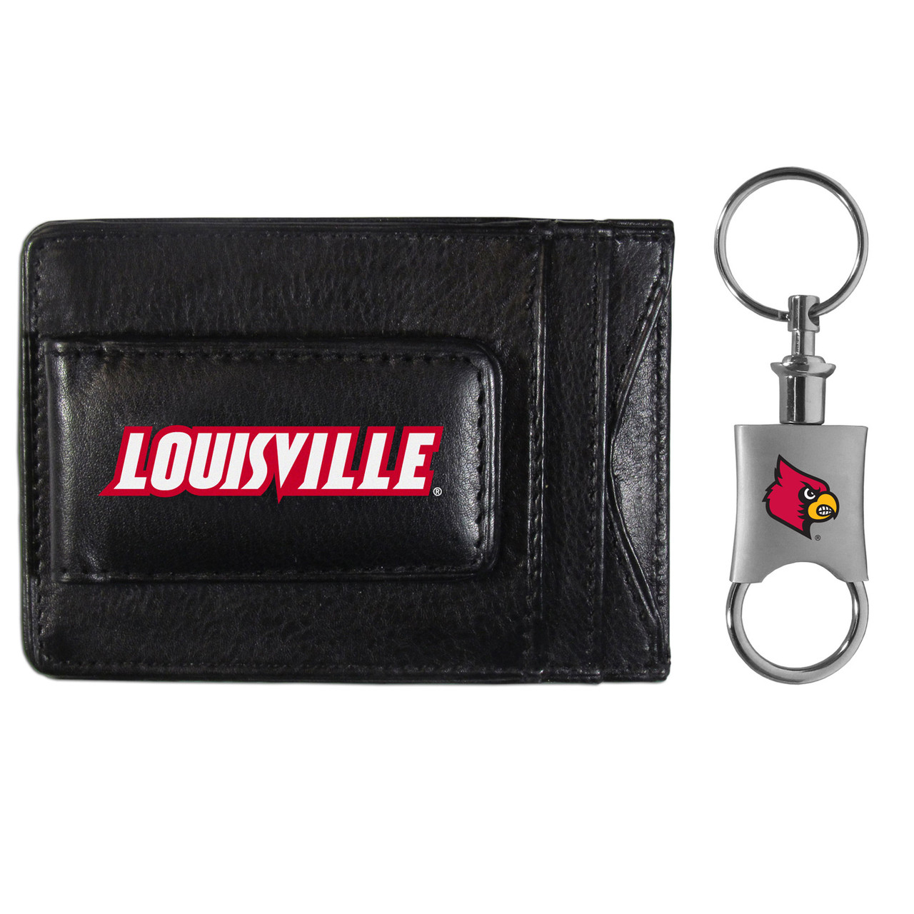 Louisville Cardinals Leather Cash & Cardholder & Valet Key Chain