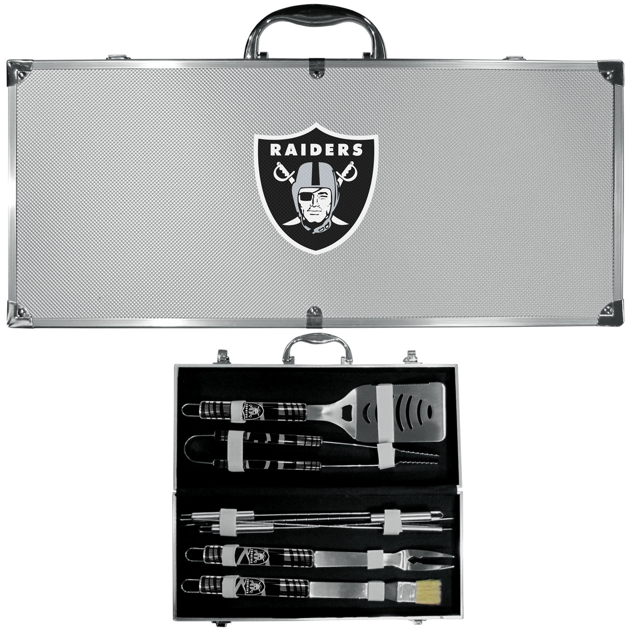 Officially Licensed NFL Team 8-Piece Tailgater BBQ Set - Raiders