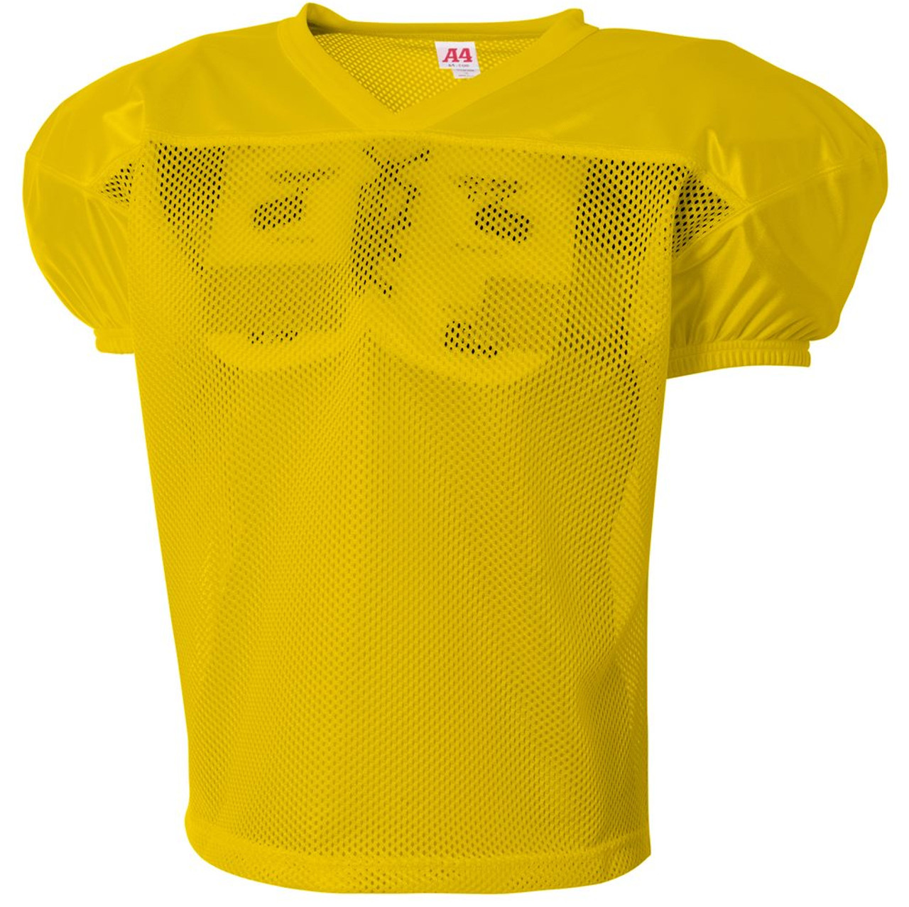 100% Polyester Youth Football Jersey Custom Breathable Mesh Yellow