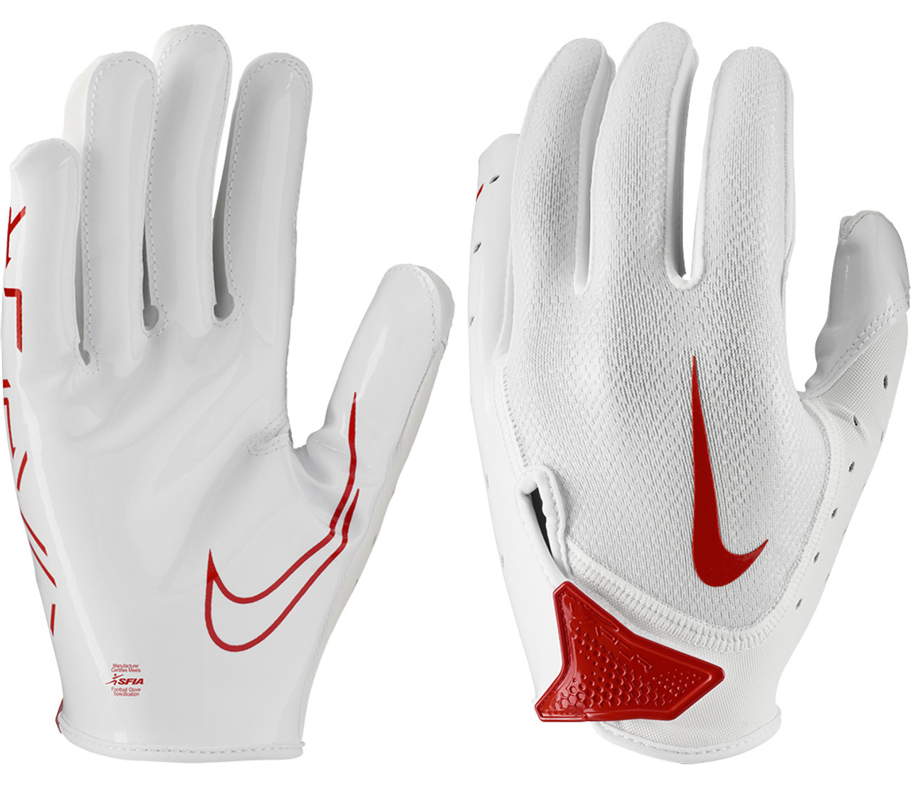 Nike Youth Vapor Jet 7.0 Football Gloves Small / White/White/University Red