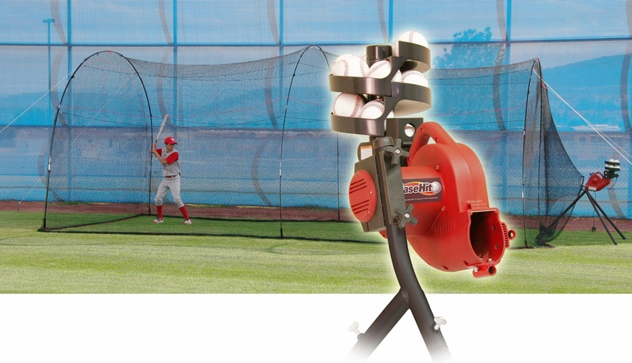Heater Power Alley Baseball Batting Cage and Base Hit Pitching Machine