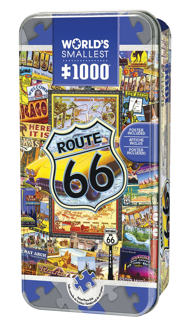World's Smallest Route 66 1000 Piece Puzzle in a Tin - Sports