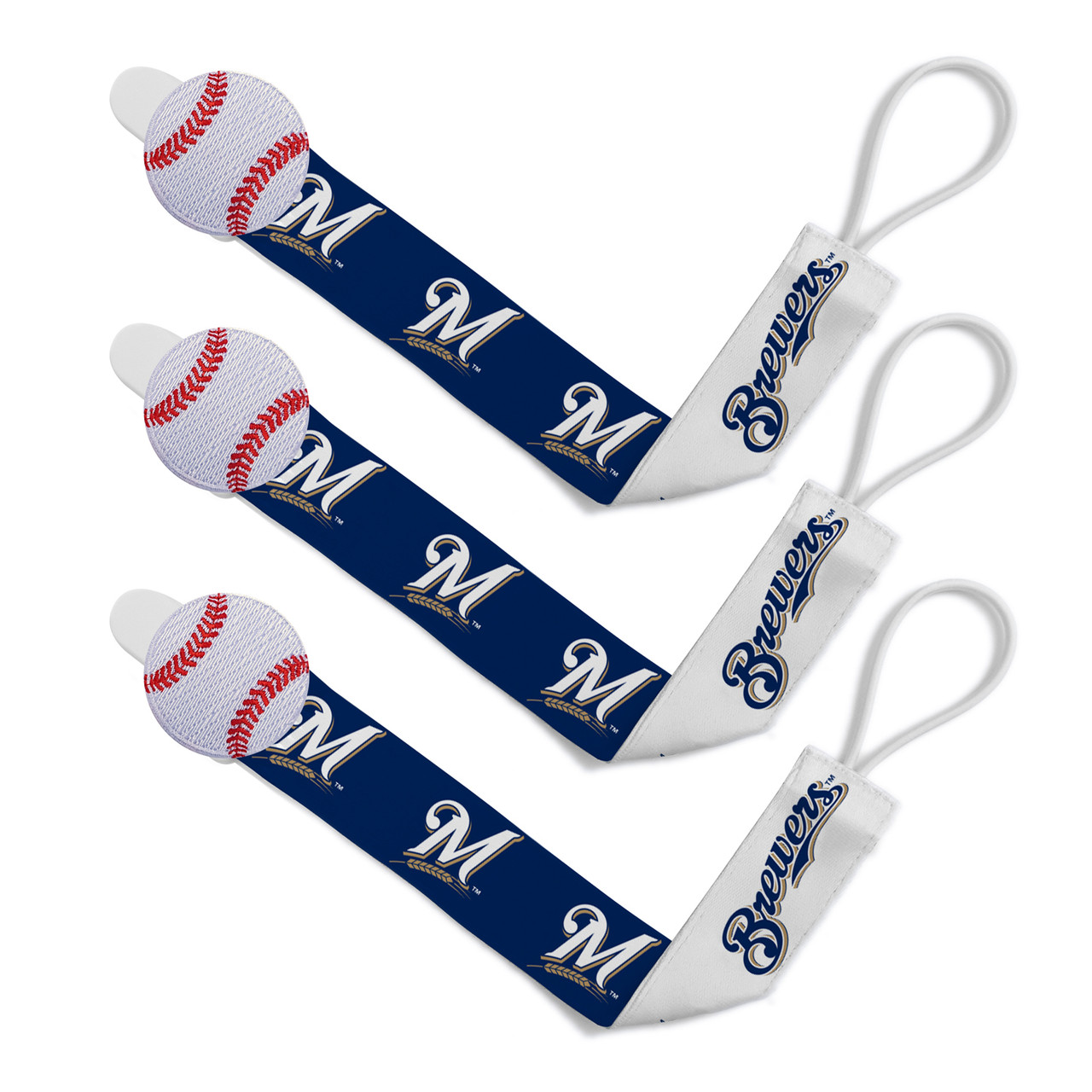 BabyFanatic Pacifier 2-Pack - MLB Milwaukee Brewers - Officially Licensed  League Gear