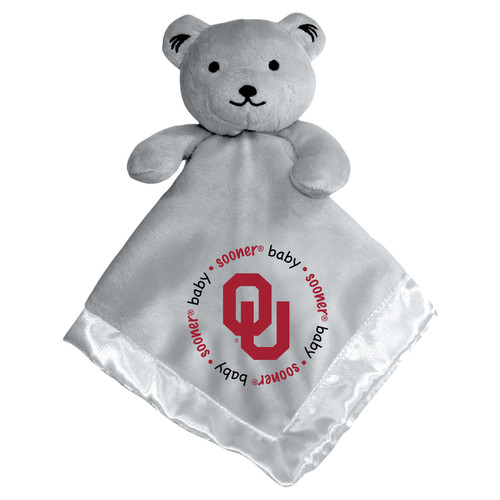 Oklahoma Sooners Gray Infant Bear Security Blanket
