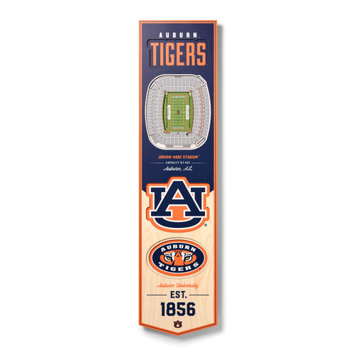 Auburn Tigers 8" x 32" 3D Stadium Banner Wall Art