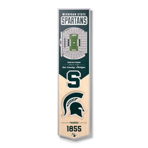 Michigan State Spartans 8" x 32" 3D Stadium Banner Wall Art