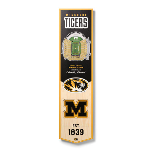 Missouri Tigers 8" x 32" 3D Stadium Banner Wall Art