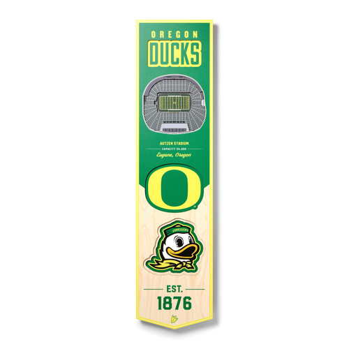 Oregon Ducks 8" x 32" 3D Stadium Banner Wall Art