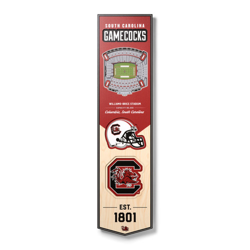 South Carolina Gamecocks 8" x 32" 3D Stadium Banner Wall Art