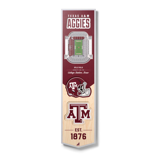 Texas A&M Aggies 8" x 32" 3D Stadium Banner Wall Art
