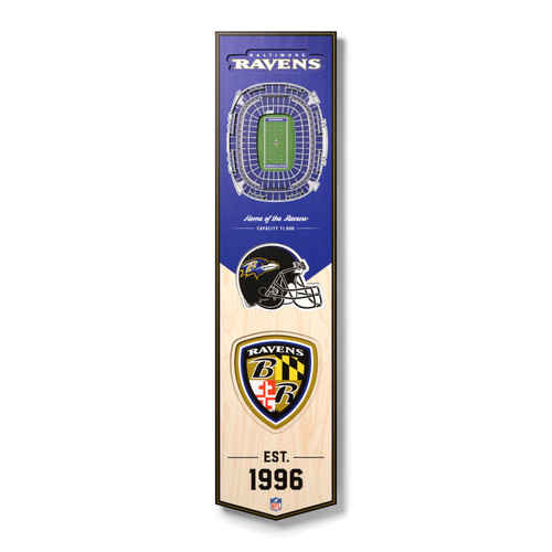Baltimore Ravens 8" x 32" 3D Stadium Banner Wall Art