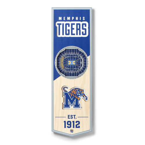 Memphis Tigers 6" x 19" 3D Stadium Banner Wall Art