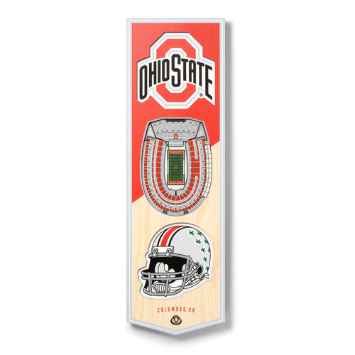 Ohio State Buckeyes 6" x 19" 3D Stadium Banner Wall Art