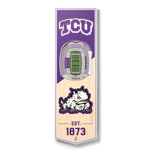 Texas Christian Horned Frogs 6" x 19" 3D Stadium Banner Wall Art