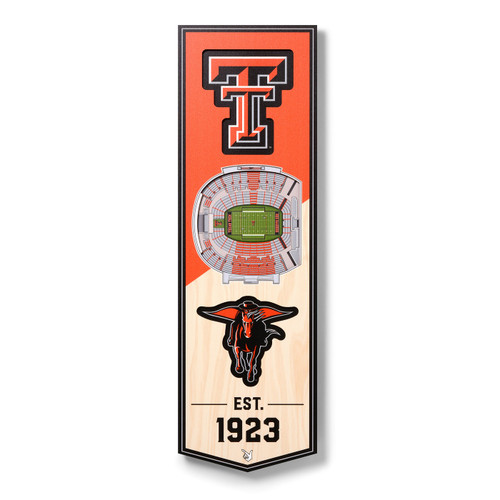 Texas Tech Red Raiders 6" x 19" 3D Stadium Banner Wall Art