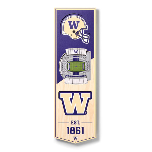 Washington Huskies 6" x 19" 3D Stadium Banner Wall Art